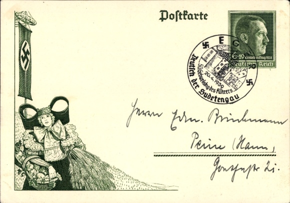 KP pocztowa Dożynki Rzeszy 1938 Bückeberg, kostium Schaumburg Lippe