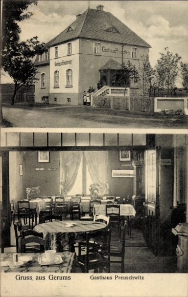 Ak Gerums Preuschwitz Doberschau Gaußig Oberlausitz, Gasthaus Preuschwitz