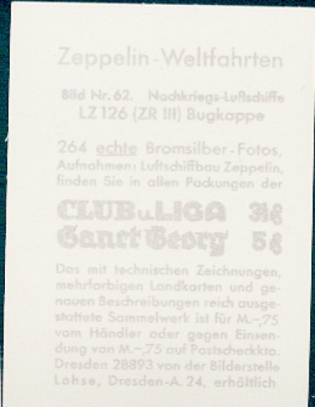 Collective picture Zeppelin world trips No. 62 post-war airships, LZ 126 (ZR III), nose cap