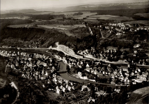 Postcard Sulz am Neckar, aerial photograph