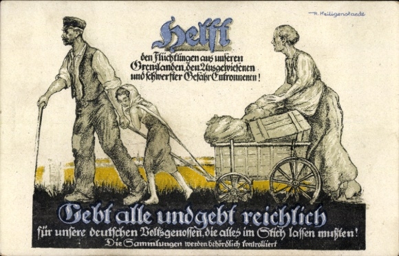 Artist Postcard Heiligenstaedt, Help the Refugees, Refugee Care