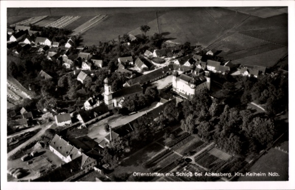 Ak Offenstetten Abensberg an der Abens Niederbayern, Fliegeraufnahme, Kloster