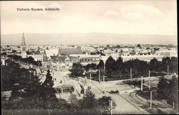 Ak Adelaide South Australia, Victoria Square,  Stadtansicht, Gebäude, Kirche