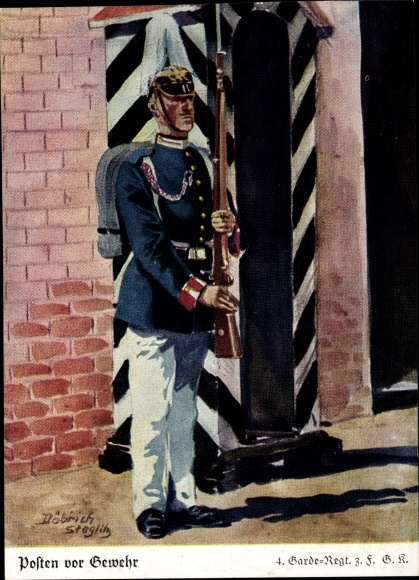 KP artysty Döbrich-Steglitz, poczta przed karabinem, 4 Guard Regt 3 G k