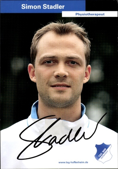 Autogrammkarte Physiotherapeut Simon Stadler, TSG 1899 Hoffenheim, Autogramm