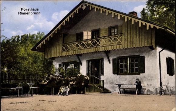 Ansichtkaart Rinnenbrunn Neuhaus an der Pegnitz in de regio Neurenberg in Beieren, kavel bij het boswachtershuis