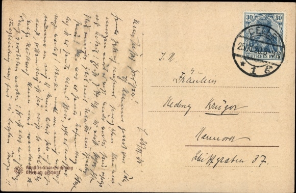 Lithography Postcard Celle in Lower Saxony, old patrician house
