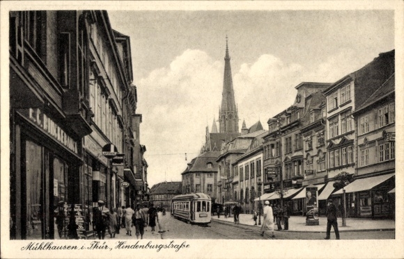 Postcard Mühlhausen in Thuringia, Hindenburgstraße