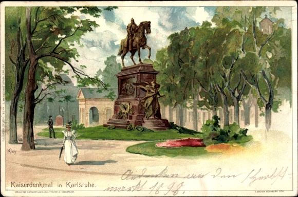 Artist Chromo-Litho Kley, Heinrich, Karlsruhe in Baden, Kaiserdenkmal