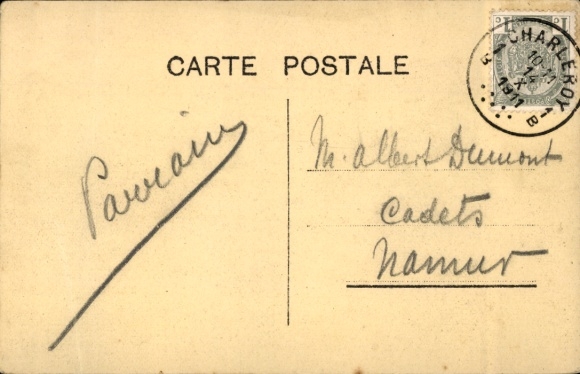 Postcard Charleroi Wallonia Hainaut, art exhibition facade