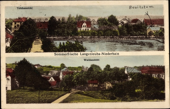 Ansichtkaart Langenleuba Niederhain Thüringen, afstandsschot, bos