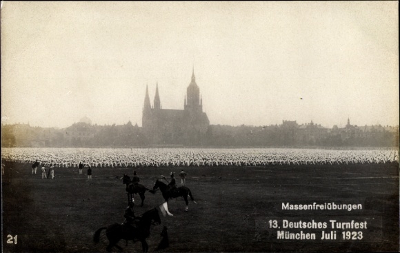 Zdjęcie KP XIII Niemiecki Festiwal Gimnastyczny Monachium lipiec 1923, masowe ćwiczenia swobodne