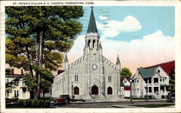 Ak Torrington Connecticut VS, St. Peter's Italiaanse RK Kerk