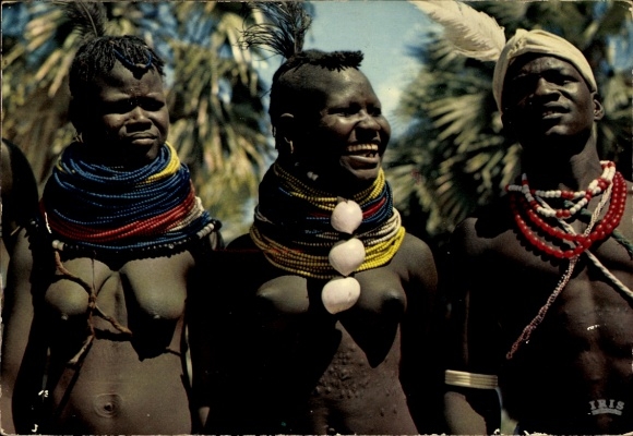 Postcard Turkana Dancers, Lake Rudolph