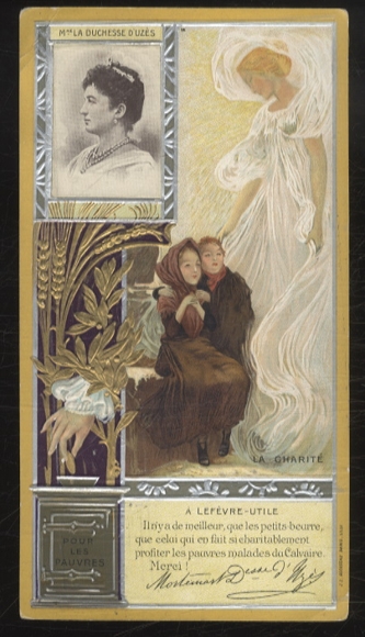 Merchant's picture advertising card Lefevre-Utile Lu Art Nouveau, La Duchesse d'Uzès