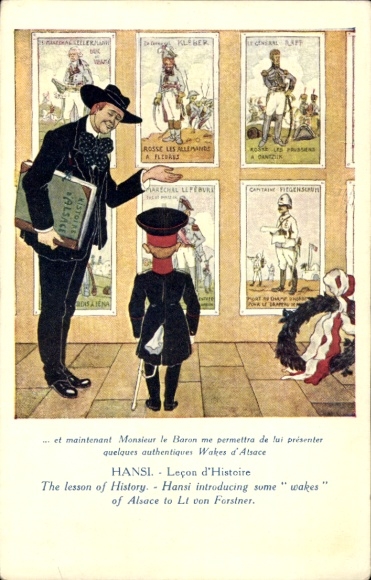 Kunstenaar Ansichtkaart Hansi, Lecon d'Histoire, Lt. van Forstner