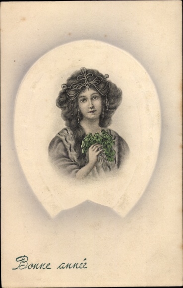 Ak Jonge vrouw, portret, Kerstmis