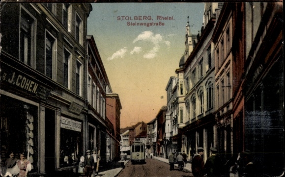 PC Stolberg in the Rhineland, Steinwegstrasse, shop J. Cohen
