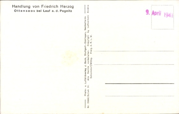 Postcard Ottensoos in Middle Franconia, aerial photograph