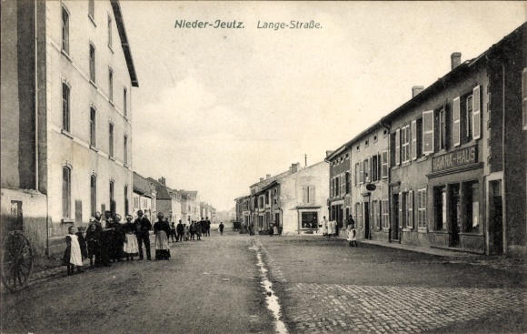 Ak Basse Yutz Niederjeutz Jeutz Lothringen Moselle, Lange Straße