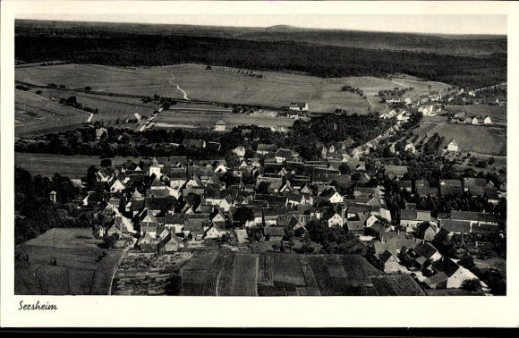 Postcard Sersheim in Württemberg, aerial photograph