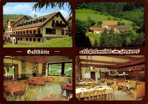 Postcard Schollbrunn in Spessart Lower Franconia, Restaurant Nickelsmühle, Interior