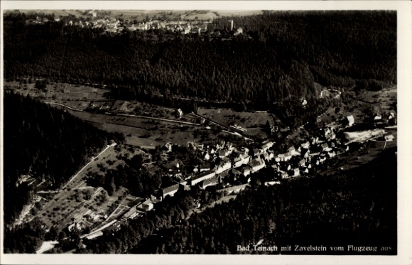 Postcard Bad Teinach Zavelstein in the Black Forest, aerial photograph, Zavelstein