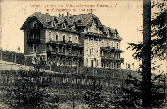 Postcard Mühlhausen Bad Elster Vogtland, convalescent home of the local health insurance fund Plauen
