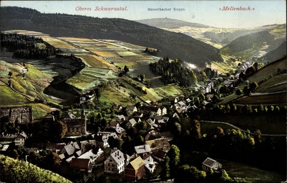 KP Mellenbach Glasbach im Schwarzatal Turyngia, widok na miejsce, Meuselbacher Kuppe
