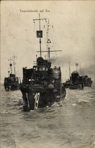 Niemieckie okręty wojenne Ak, łodzie torpedowe 19, 20 i 21 na morzu, Imperial Navy