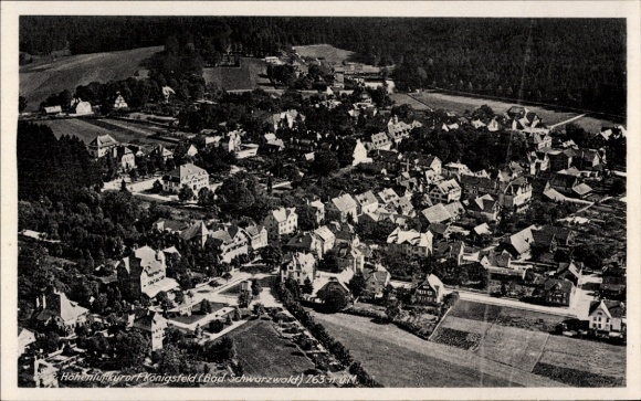 Postcard Königsfeld im Schwarzwald Baden, aerial photograph