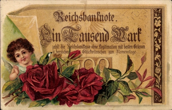 Ak Geldschein, Reichsbanknote, Tausend Mark