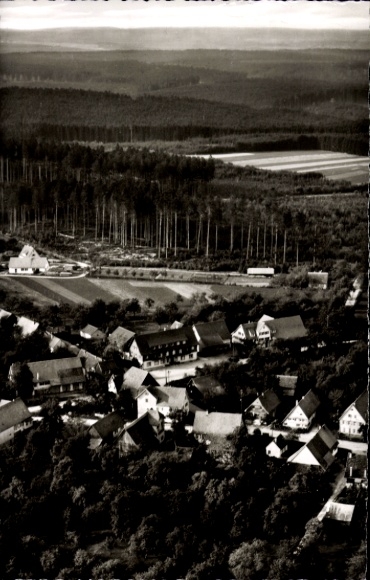 Postcard Herzogsweiler Pfalzgrafenweiler in the Black Forest, aerial photograph, Gasthof and Pension Hirsch