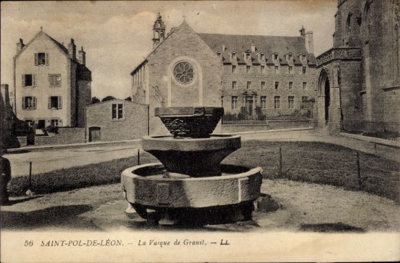 CPA Saint Pol de Léon Finistère, La Vasque de Granit