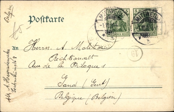 Postcard Neudörfchen Mittweida in Saxony, new bridge with Zschopautal