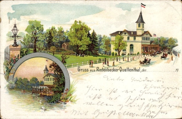 Chromo-Litho Hamburg Wandsbek Bergstedt, Rodenbeker Quellental, inn
