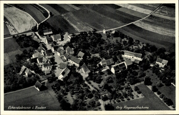 Postcard Eckardsbrunn Eigeltingen in Baden, aerial photograph