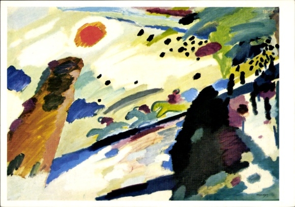 Künstler Ak Kandinsky, W., Ak, Romantische Landschaft, Romantic Landscape, Paysage phantastique