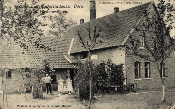 Postcard Niedernwöhren in Schaumburger Land, Bad Hiddenser Born swimming pool