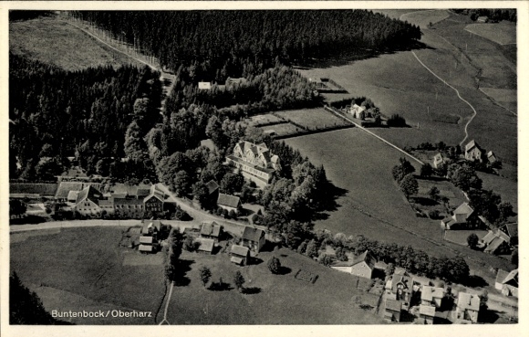 Postcard Buntenbock Clausthal Zellerfeld Oberharz, aerial photograph