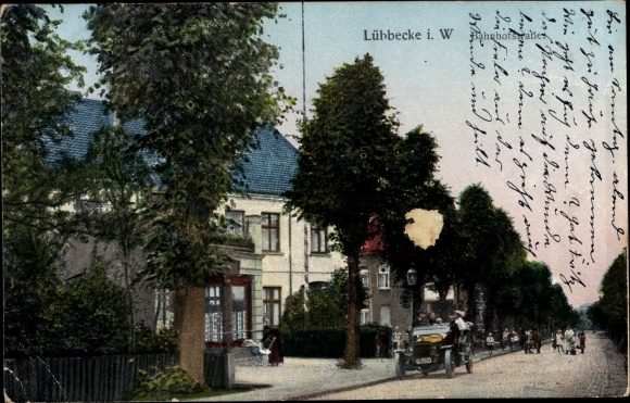 Postcard Lübbecke in Westphalia, Bahnhofstrasse