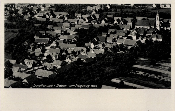 Postcard Schutterwald in Baden Württemberg, aerial photograph
