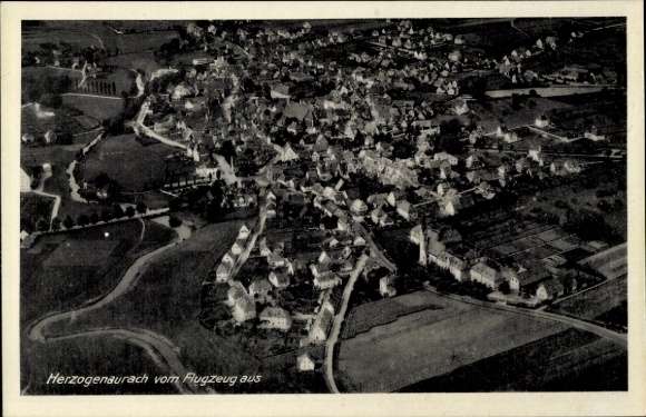 Postcard Herzogenaurach in Middle Franconia, aerial photograph