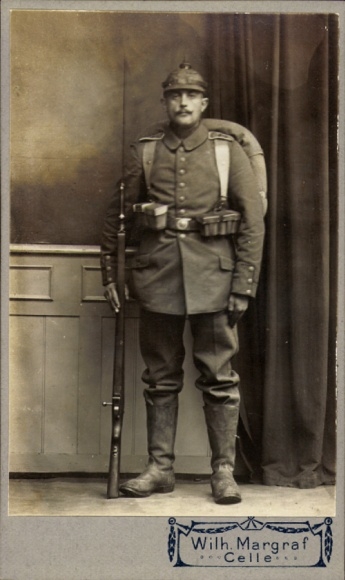 Cabinet Photo Celle in Lower Saxony, German soldier in uniform