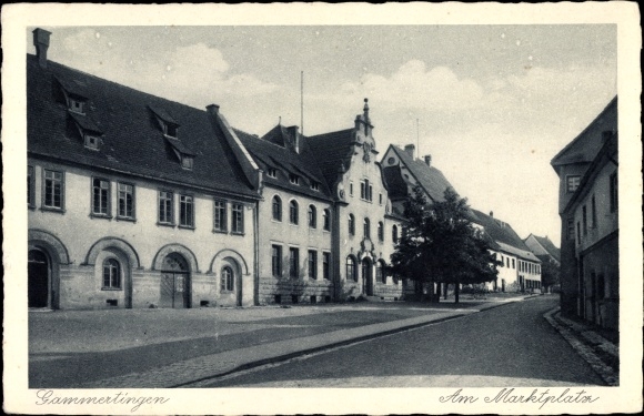 Ak Gammertingen im Kreis Sigmaringen, Partie am Marktplatz
