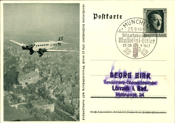 Ganzachen Ak Junkers Ju 52 Immelmann II, D 2600, Lufthansa, Hitlers Privatflugzeug