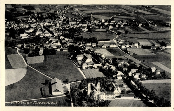 Postcard Vilsbiburg in Lower Bavaria, aerial photograph