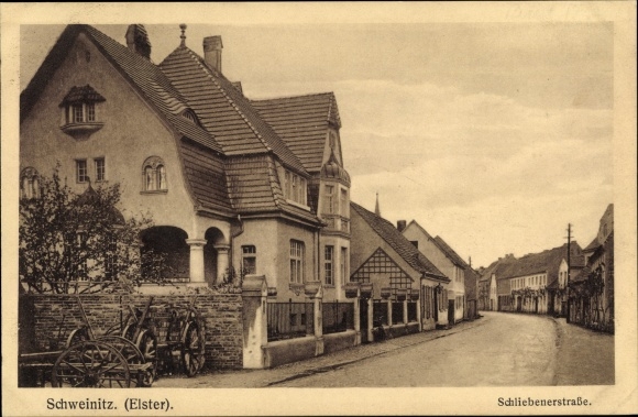 Ansichtkaart Schweinitz Jessen an der Elster, Schliebenerstrasse
