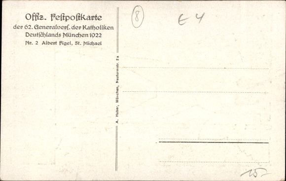 Artist PC Munich Bavaria, No. 2 Albert Figel, 62nd General Assembly d. Catholics of Germany