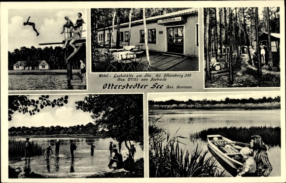 Postcard Otterstedt Ottersberg Lower Saxony, Hotel Am See, Willi von Seebach, outdoor pool